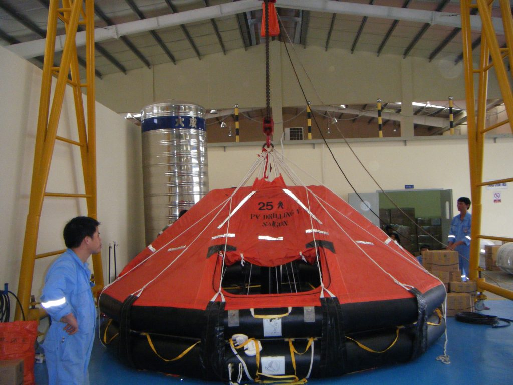 Davit load test in progress