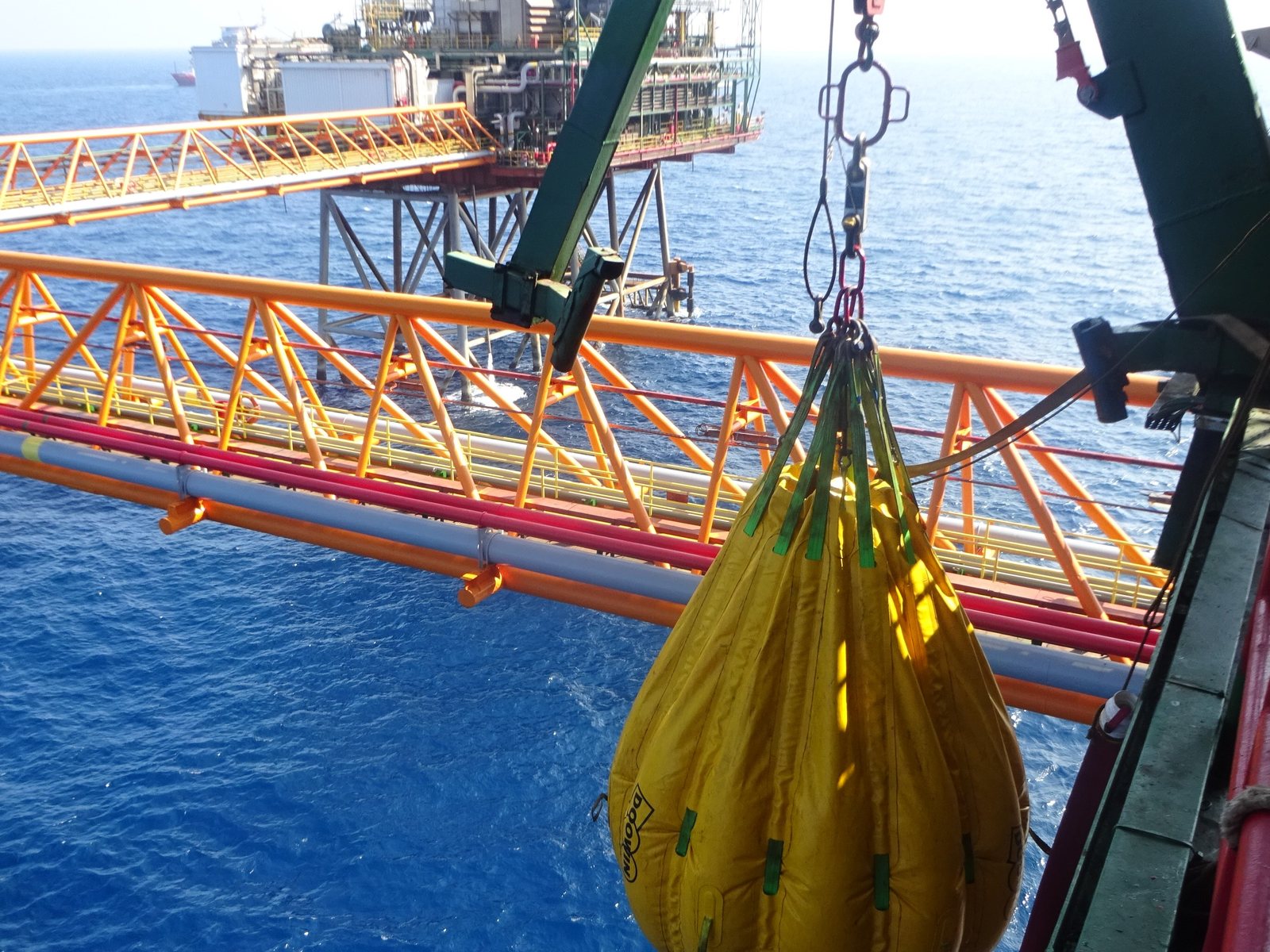 Offshore crane load test carried out by Mermaid using water bags